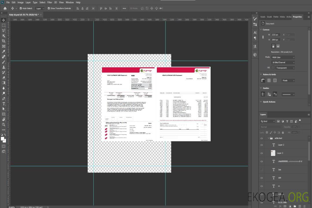 Relevé de carte visa bancaire USA St. George 3 pages template Relevé de carte visa bancaire USA St. George 3 pages template